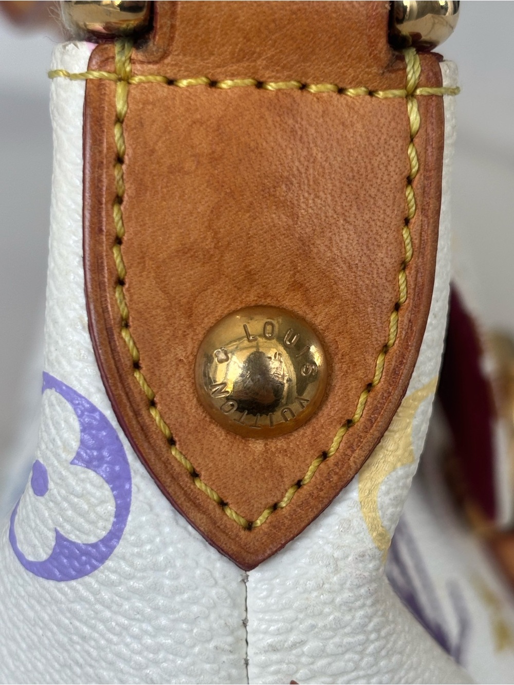 Louis Vuitton Eliza Takashi Murakami White Multicolor Monogram Shoulder Bag - Picture 8 of 12